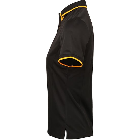 Premier Womens/Ladies Contrast Coolchecker Polo Shirt (Black/Sunflower) - Image 3