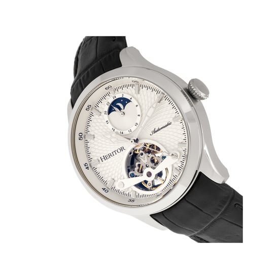 Reloj Automático Heritor Gregory Semi-Esqueleto con Correa de Cuero - Image 3