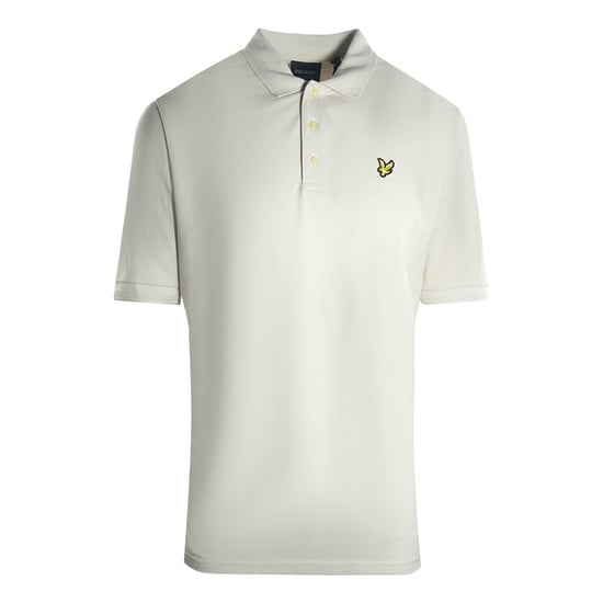 Lyle & Scott Polo texturizado con ribetes en color niebla claro - Image 1