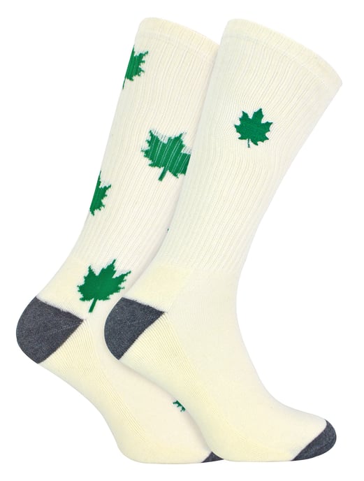 Urban Eccentric - Calcetines de algodón acolchado Weed Leaf en blanco | Calcetines para hombre y mujer - Weed - Image 1