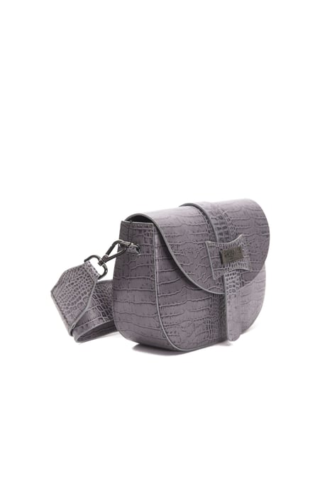 Bolso cruzado de piel gris Donatella para mujer Pompei - Image 2