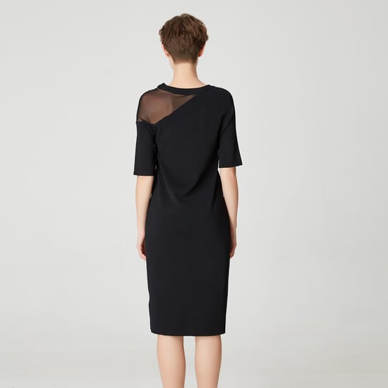 Minimalist jersey dress with asymmetrical cutting - Image 3