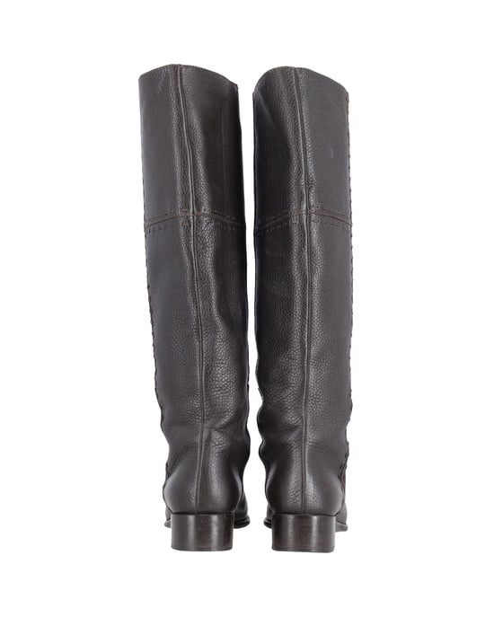 Fendi Knee Length Boots in Black Leather - Image 4