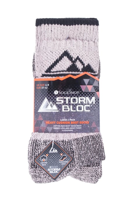 Storm Bloc - 3 Pares de Calcetines de Algodón con Doble Amortiguación para Dama - Image 2