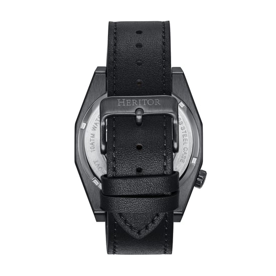 Heritor Automatic Amadeus Semi-Skeleton Leather-Band Watch