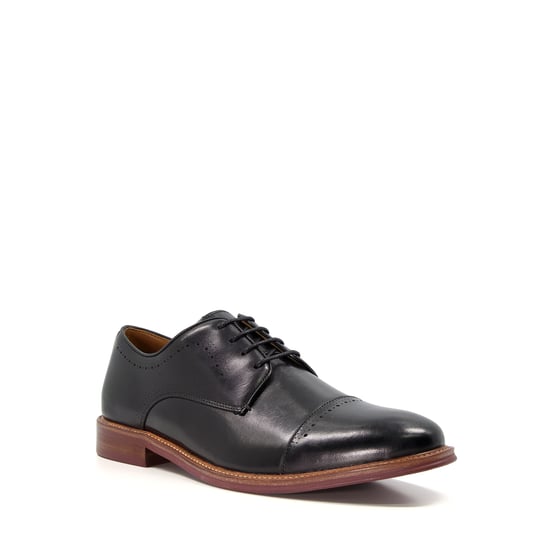 Dune Mens SAVION Leather Perforated Toe-Cap Derby Shoes - Image 1