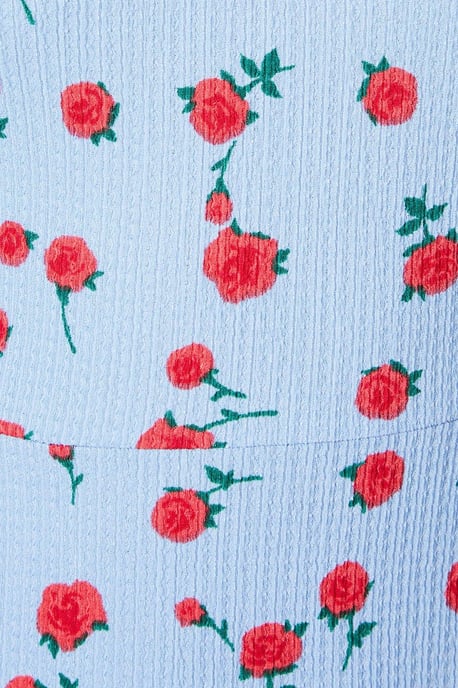 Rose V Neck Short Sleeve Midi Dress - Image 5