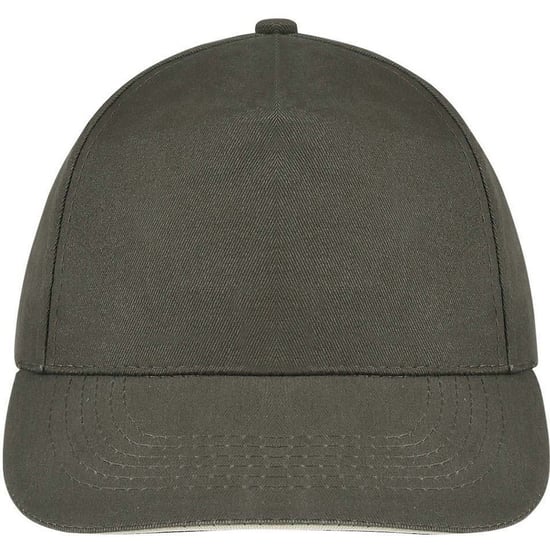 SOLS Unisex Sunny 5 Panel Baseball Cap (Army/Beige)