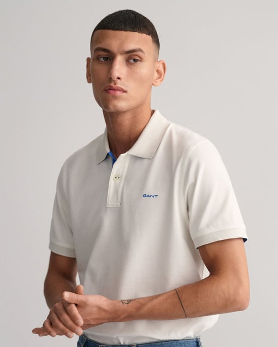 Gant Regular Fit Contrast Pique Rugger Polo Blanco - Image 1