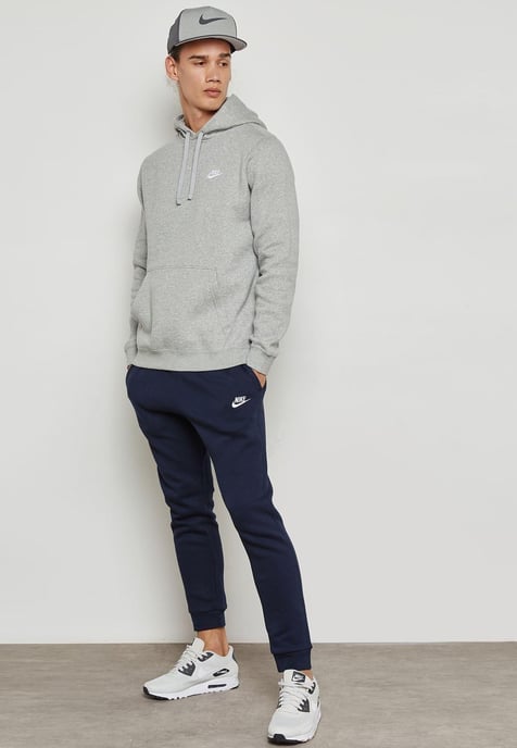 Sudadera con capucha gris con logo bordado Club de Nike - Image 4