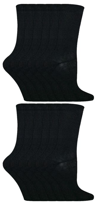 Paquete múltiple de 12 pares de calcetines de bambú para niños | Snob | Calcetines lisos para niños | Calcetines escolares ideales para el verano para niñas y niños - Negro - Image 1