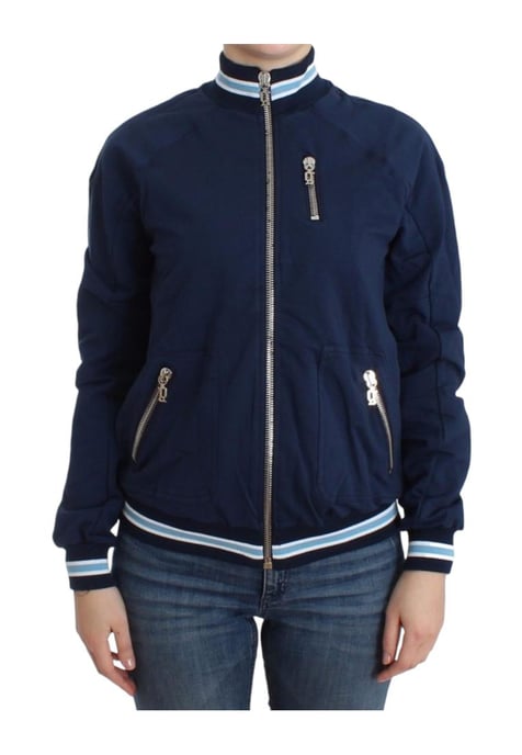 John Galliano Women's Blue zip cotton cardigan