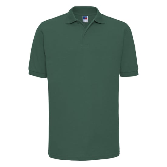 Russell Mens Ripple Collar & Cuff Short Sleeve Polo Shirt (Bottle Green) - Image 1