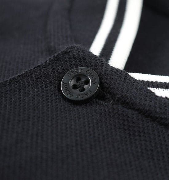 Polo de Piqué con Cuello Bomber para Hombre Fred Perry en Negro - Image 5