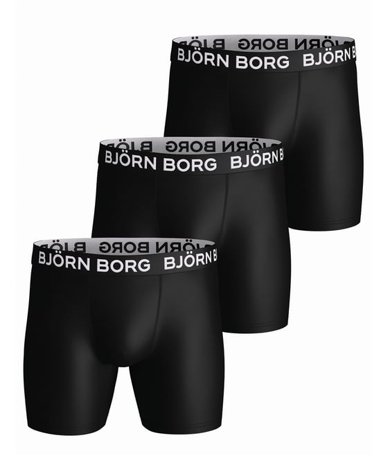 Björn Borg - Pack de 3 calzoncillos bóxer de alto rendimiento para hombre - Negro - Image 1