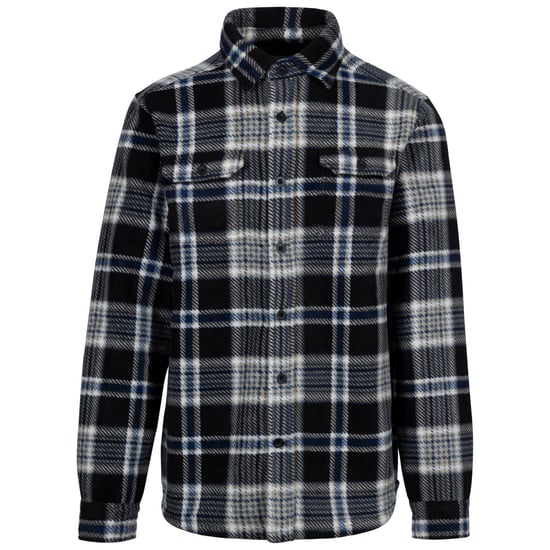 Trespass Mens Checkley Checked Microfleece Shirt (Black)