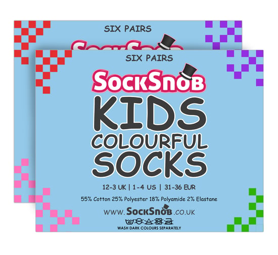 Paquete múltiple de 12 pares de calcetines de algodón de colores para niños y niñas - Azul marino - Image 2