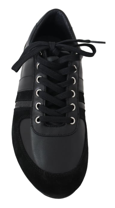 Zapatillas Casual de Cuero Negro con Logo para Hombre de Dolce & Gabbana - Image 4