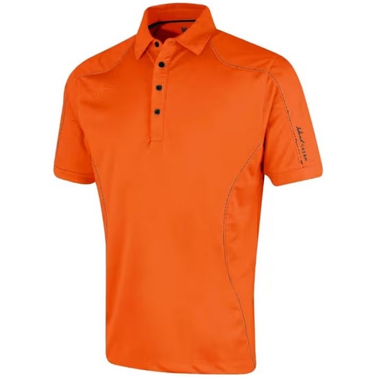 Island Green Mens Topstitched Golf Polo Shirt (Burnt Orange) - Image 1