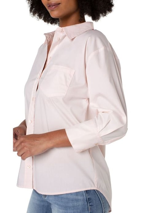 Oversize Classic Button Down Light Peony
