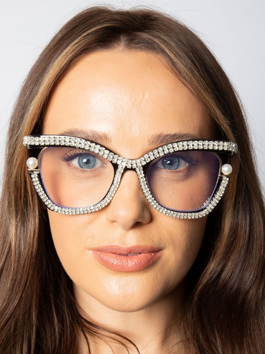 Festival Diamante with Pearls Cateye Glasses