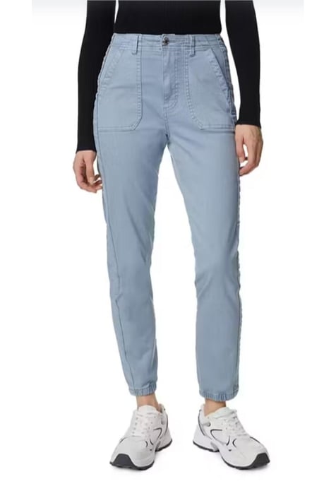 M&S Collection Ladies Cotton Blend Slim Fit Ankle Grazer Joggers Azul cielo - Image 1