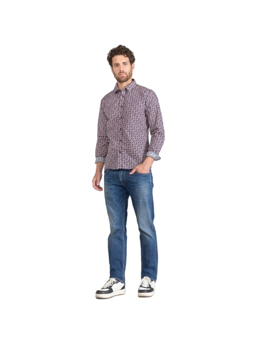 Le Temps Des Cerises Camisa Hombre Floy mit rotem Blumenmuster - Image 2