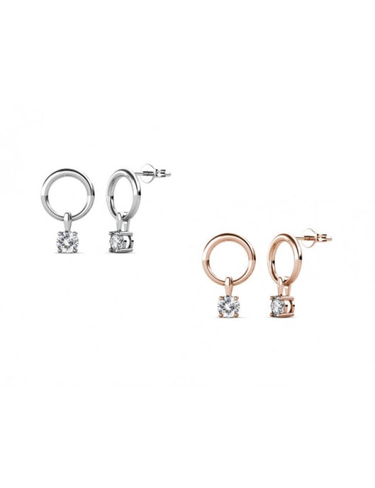 Pendientes Octavia - Oro rosa y cristal - Image 6