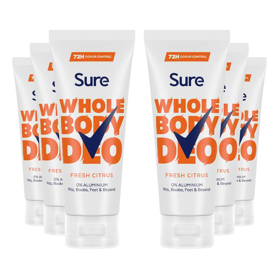 Sure Fresh Citrus Whole Body Deodorant Cream Aluminium Free 50ml, 6 Pack