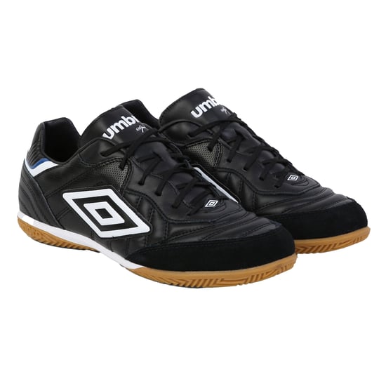 Umbro Mens Speciali Eternal Team Nt Leather Trainers (Black/White/Royal Blue) - Image 1