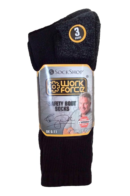 Work Force - Paquete de 3 calcetines de trabajo para hombre con puntera de acero - Image 2