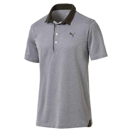 Puma Diamond Jaquard Grey/Khaki Performance Fit Mens Golf Polo Shirt 576125 04