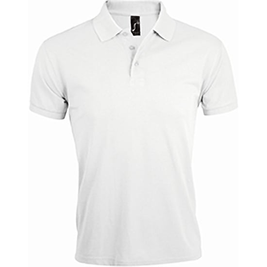 SOLs Mens Prime Pique Plain Short Sleeve Polo Shirt (White) - Image 1