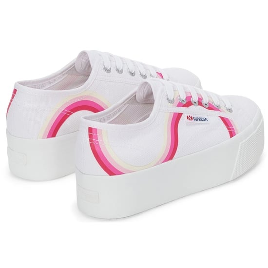 Superga 2790 Round Stripes Cotton Women's White/Shaded Blue Trainers - Image 2
