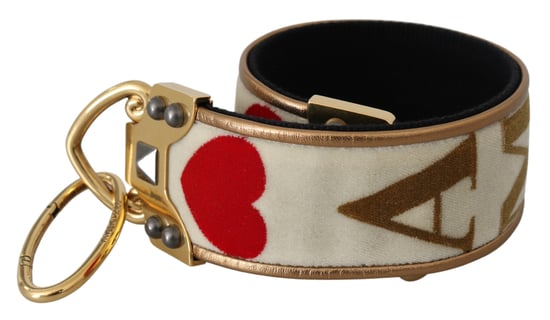 Correa de hombro AMORE de textil y cuero blanca y dorada para mujer de Dolce & Gabbana - Image 1