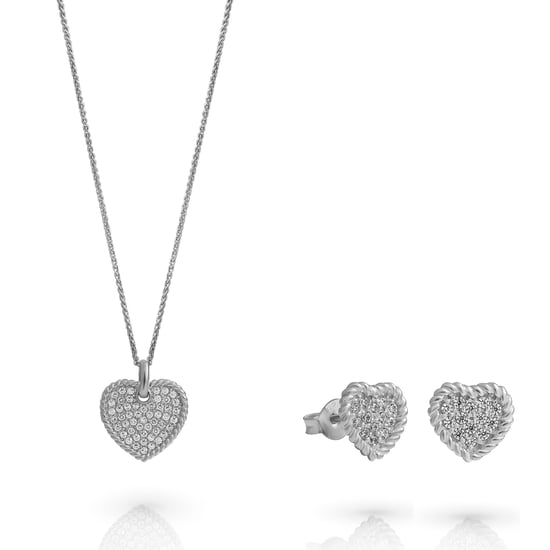 Orphelia 'Elite' Women's 925 Sterling Silver Set: Necklace + Earrings - Silver SET-7566 - Image 1