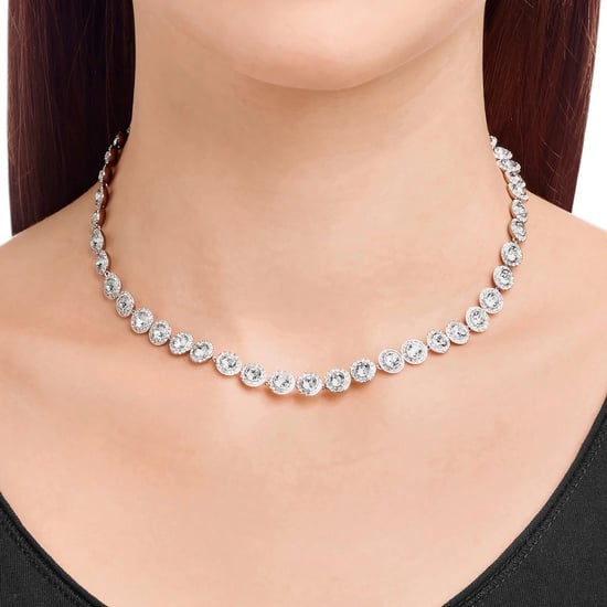 Swarovski 'Angelic' Women's Base Metal Necklace - Silver 5117703 - Image 4