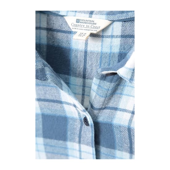 Mountain Warehouse Womens/Ladies Balsam Brushed Flannel Longline Shirt (Blue) - Image 3
