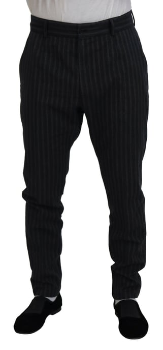 Pantalones de vestir a rayas gris oscuro - Image 1