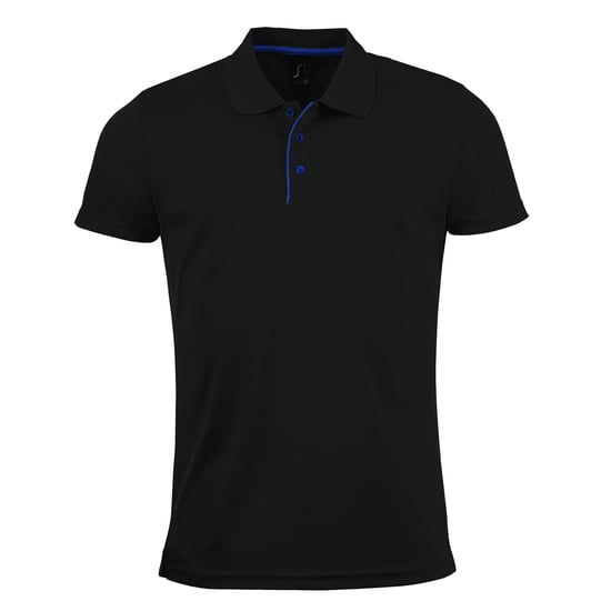 SOLS Mens Performer Short Sleeve Pique Polo Shirt (Black) - Image 1