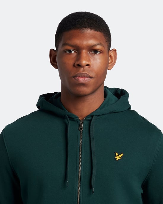 Lyle & Scott Zip Through Hoodie in Green - Image 4