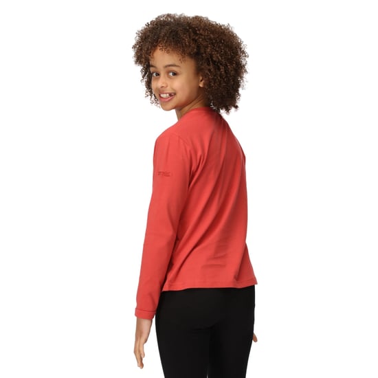 Regatta Childrens/Kids Wenbie III Good Vibes Club Long-Sleeved T-Shirt (Mineral Red)