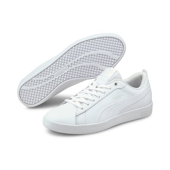 PUMA Womens Smash v2 Leather Trainers Sports Shoes - Image 2