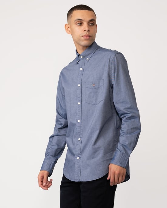 GANT Mens Regular Fit Long Sleeve Oxford Shirt - Image 1