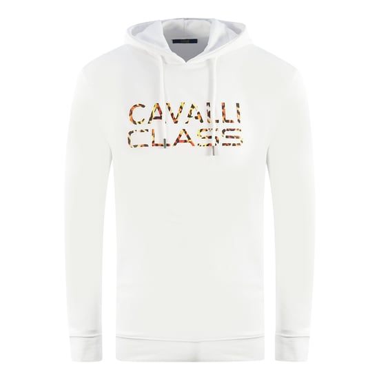 Sudadera blanca con logo de marca Cavalli Class - Image 1