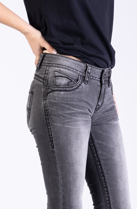 Laura Ladies Jeans Grey Slim Fit