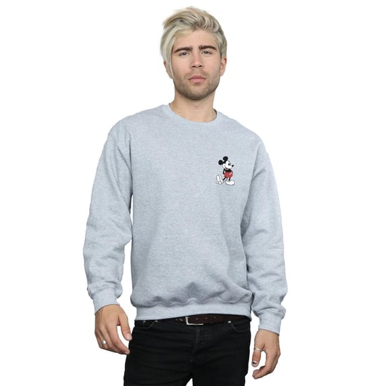 Disney Mens Mickey Mouse Kickin Retro Chest Sweatshirt (Sports Grey) - Image 2