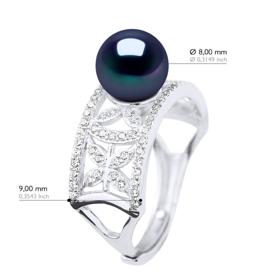 Ring Jewelry - Real Cultured Freshwater Pearl Round 8-9 mm - Image 2