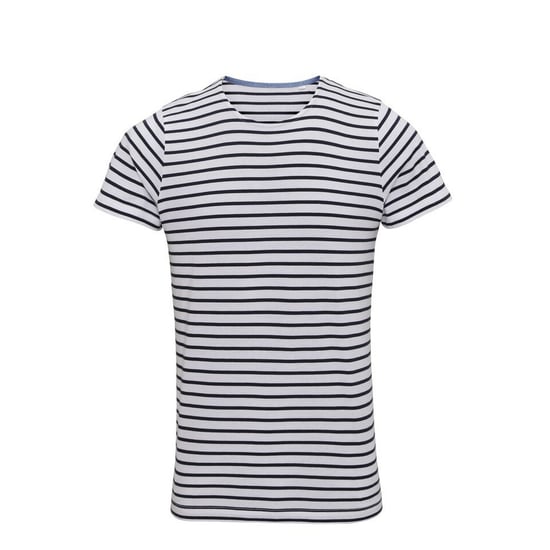 Asquith & Fox Mens Mariniere Coastal Short Sleeve T-Shirt (White/Navy) - Image 1
