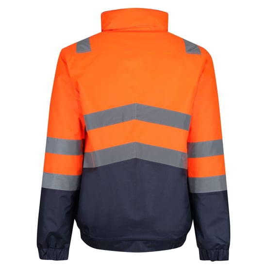 Regatta Mens Bomber Waterproof Hi-Vis Jacket (Orange/Navy)
